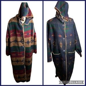 Woolrich Reversible Aztec Long Duster Coat
